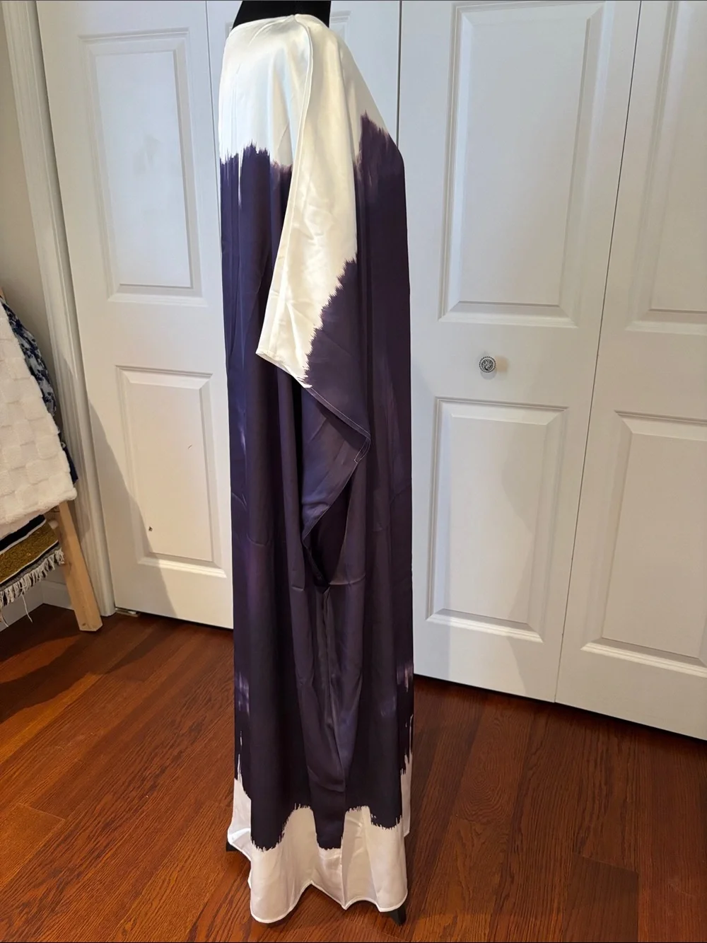 Purple and White Tie-Dye Maxi Dress